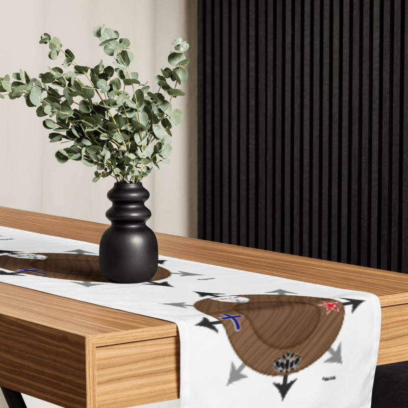 Egbe Ire Awo Signature Multi-Logo IFÁ Lucumi White Table runner