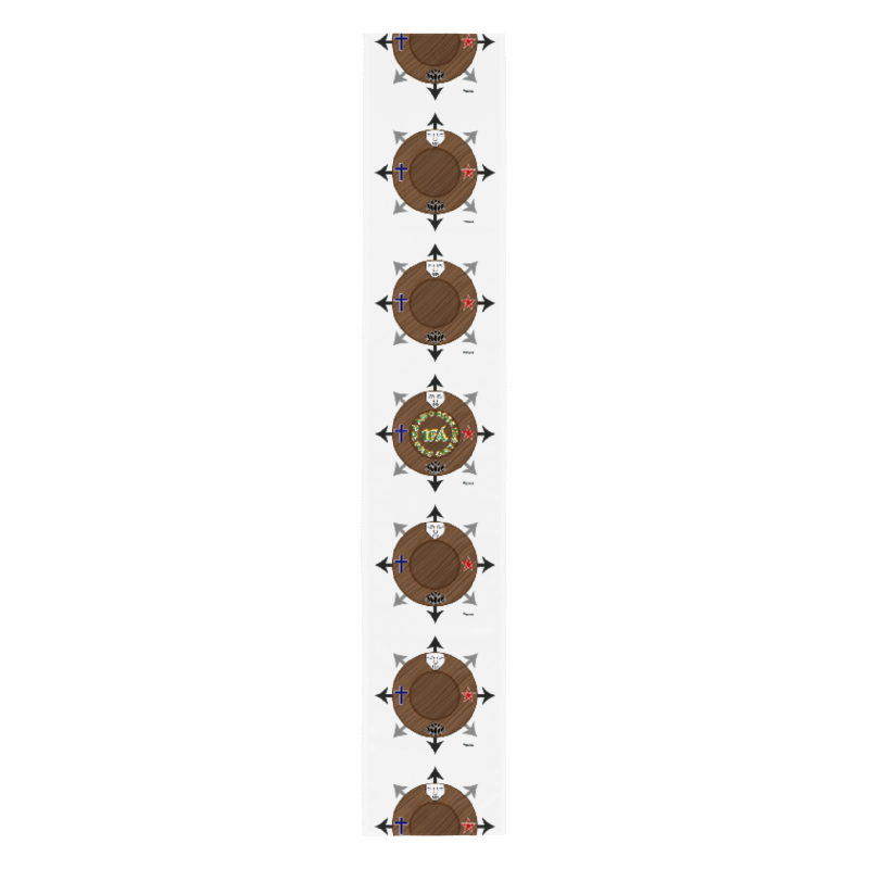 Egbe Ire Awo Signature Multi-Logo IFÁ Lucumi White Table runner