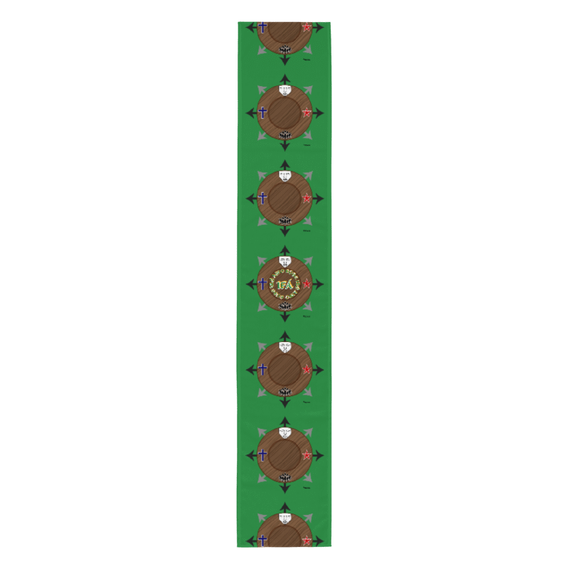 Egbe Ire Awo Signature Multi-Logo IFÁ Lucumi Green Table runner