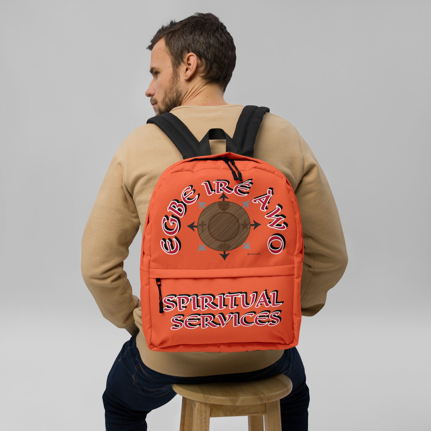 Egbe Apparel Egbe Ire Awo Logo Signature Orange Backpack