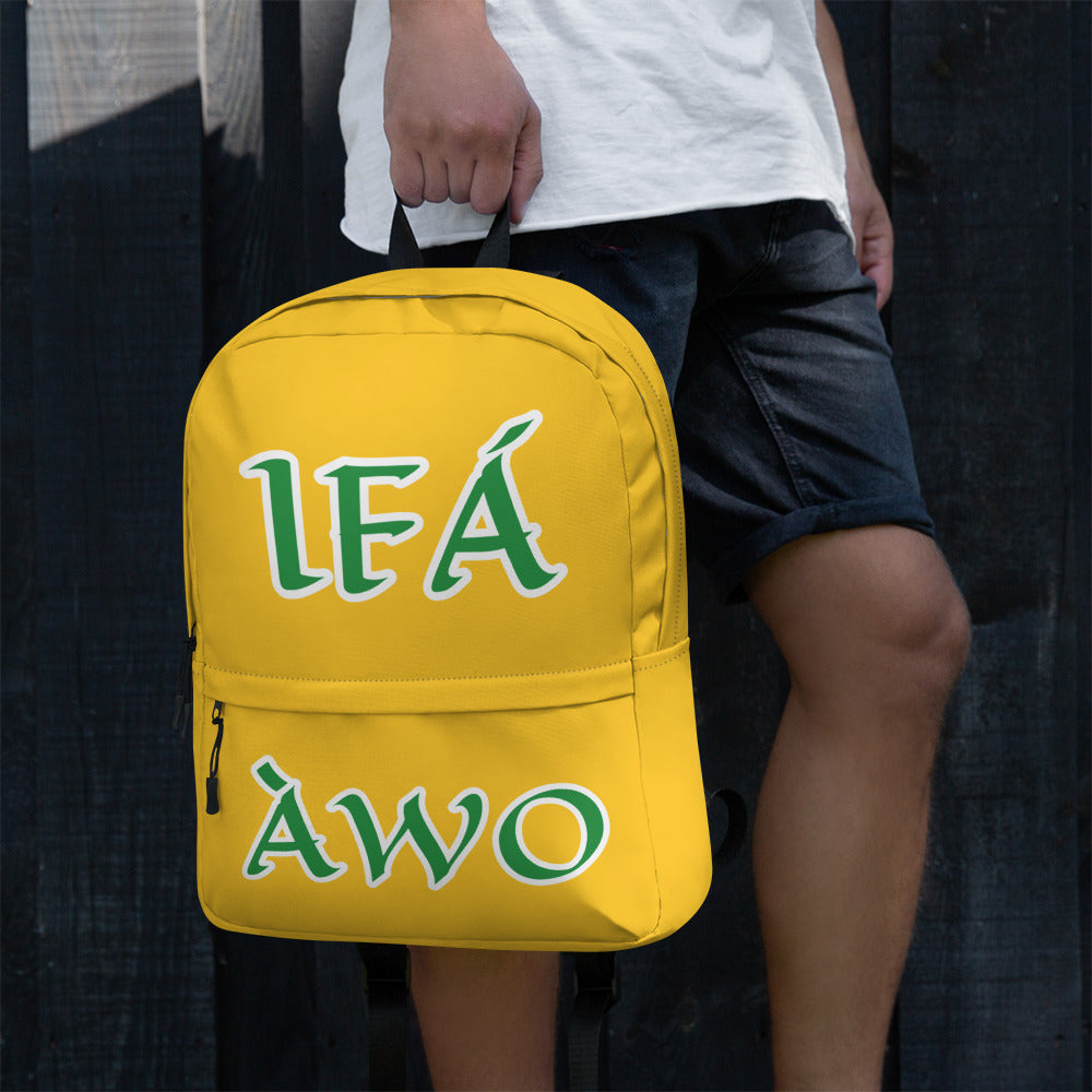 Egbe Apparel IFÁ Awo Lucumi Yellow Backpack