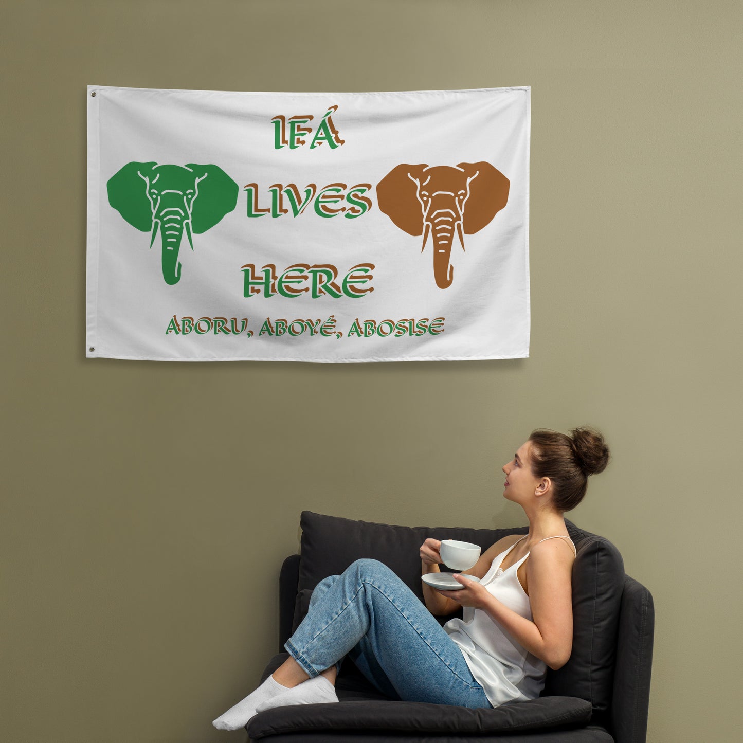 IFÁ lives here Isese White Banner