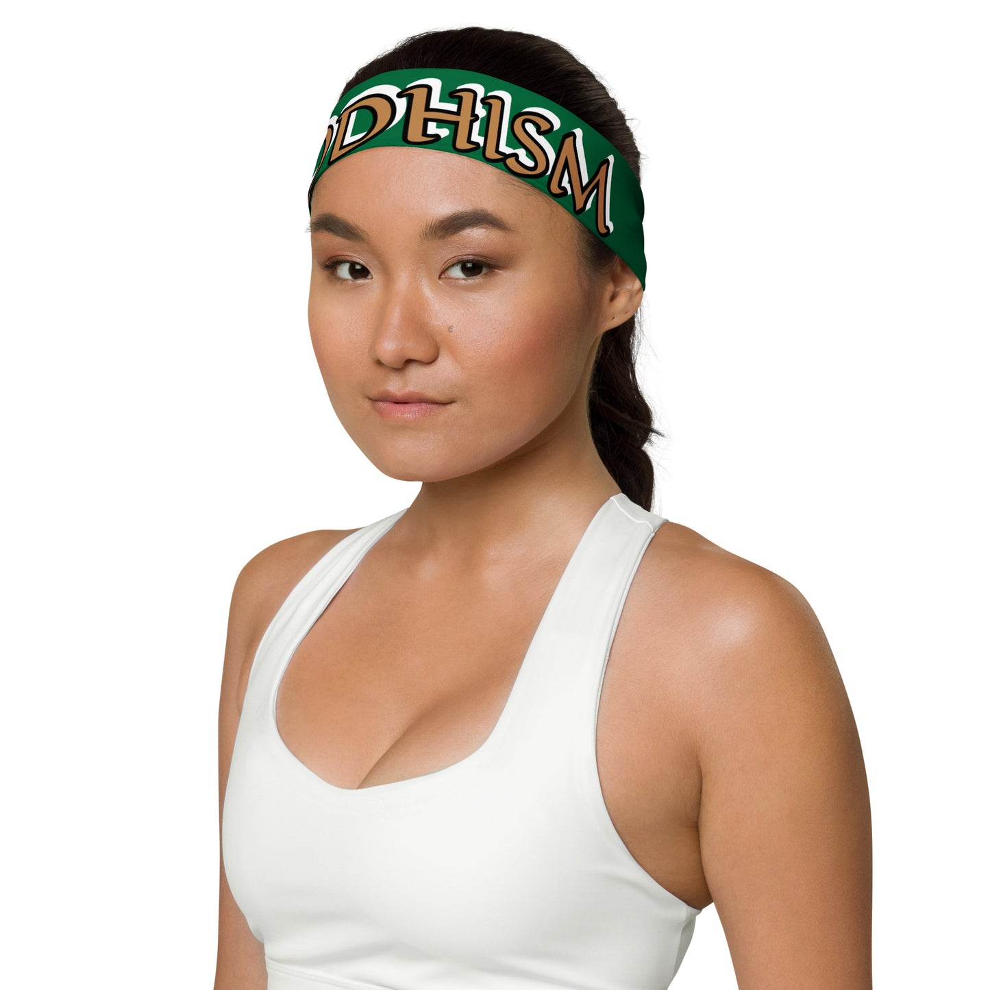Buddhism Gold/Black Green Headband