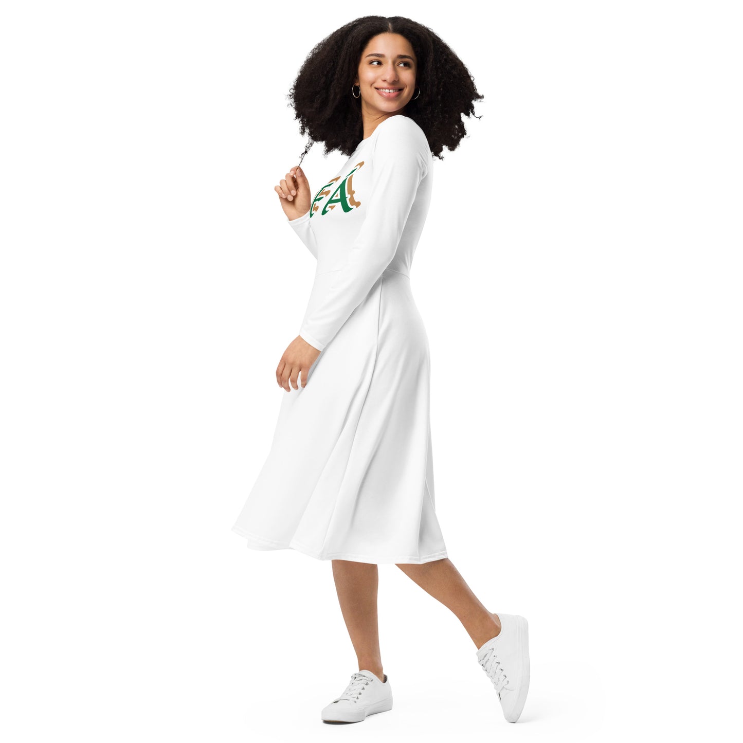 IFÁ Love 6 long sleeve midi dress