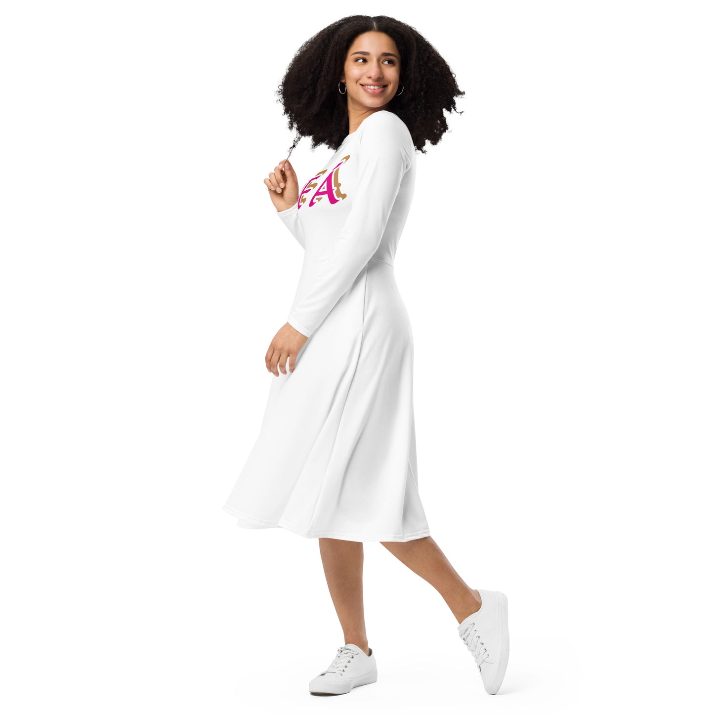 IFÁ Love 2 long sleeve midi dress