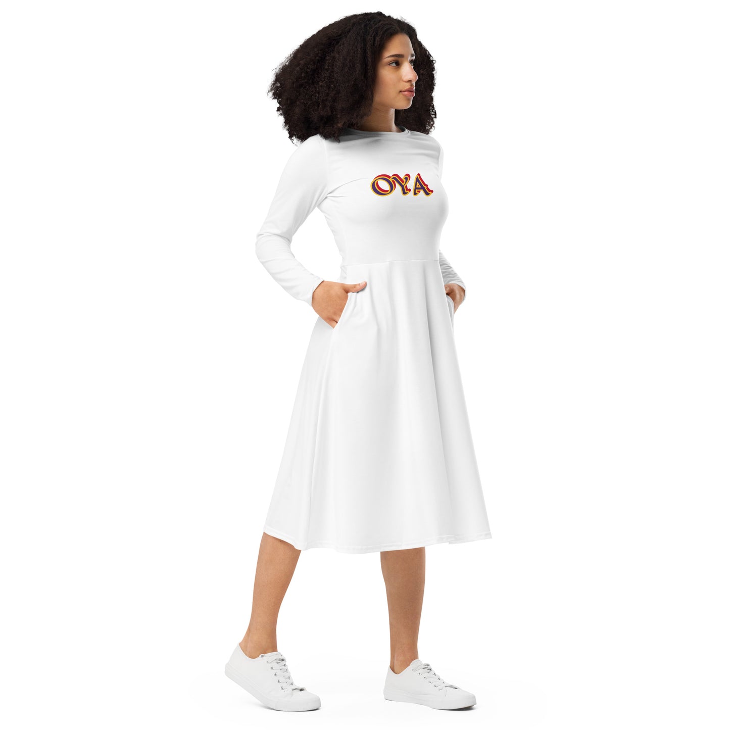 Oya Yansan long sleeve midi dress
