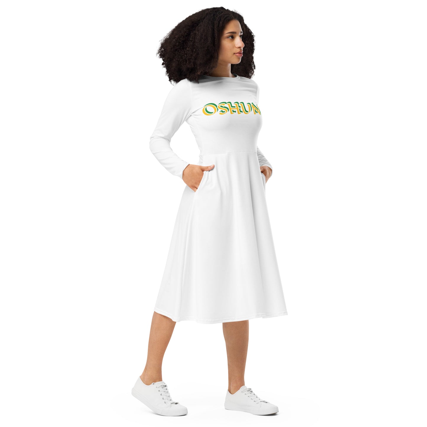 Oshun Iyalode Lucumi long sleeve midi dress