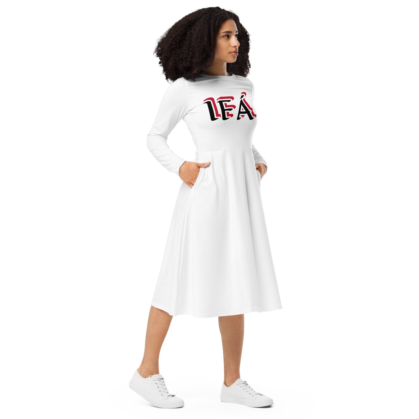 IFÁ Ájé Dundun long sleeve midi dress