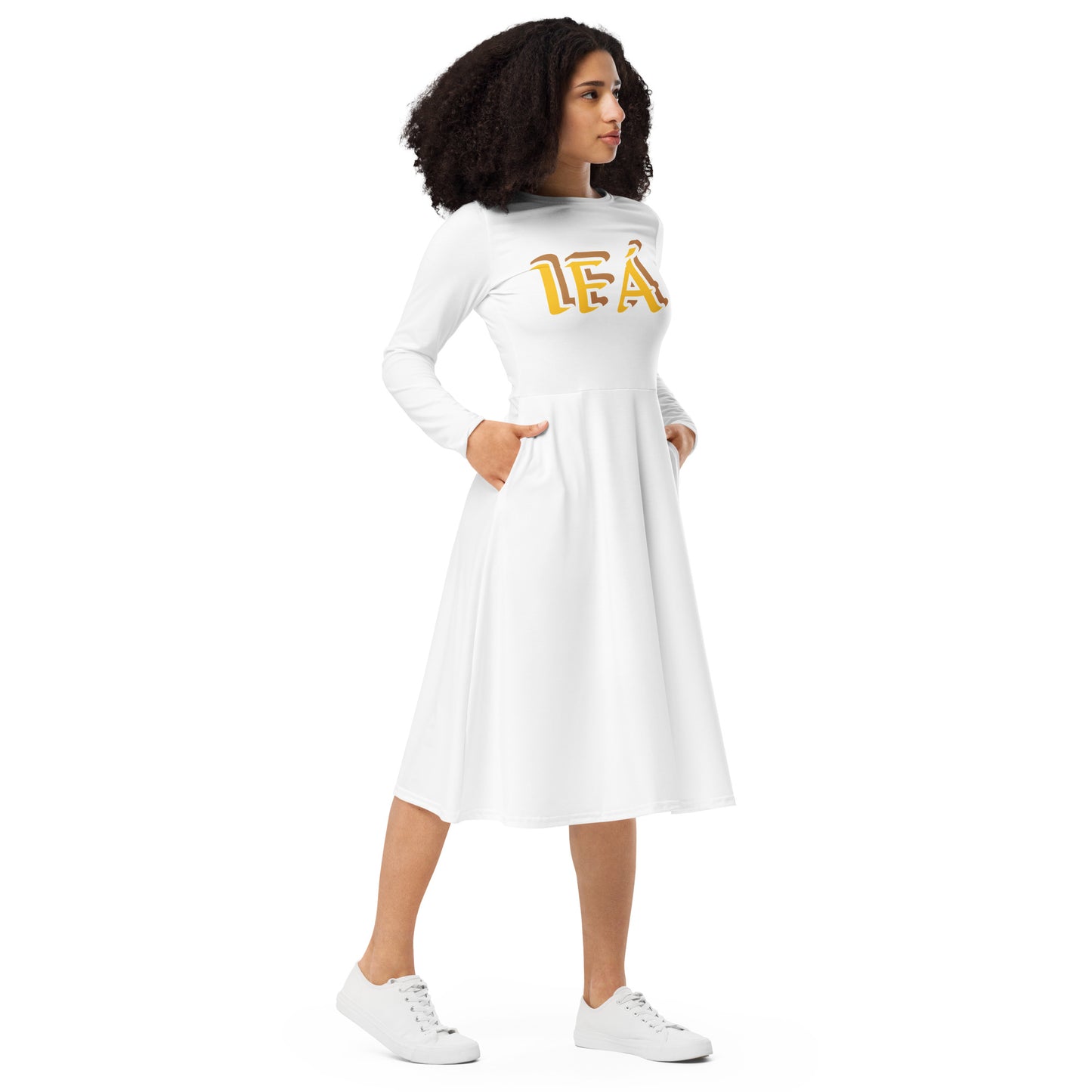 IFÁ Ela 1 Reverse long sleeve midi dress