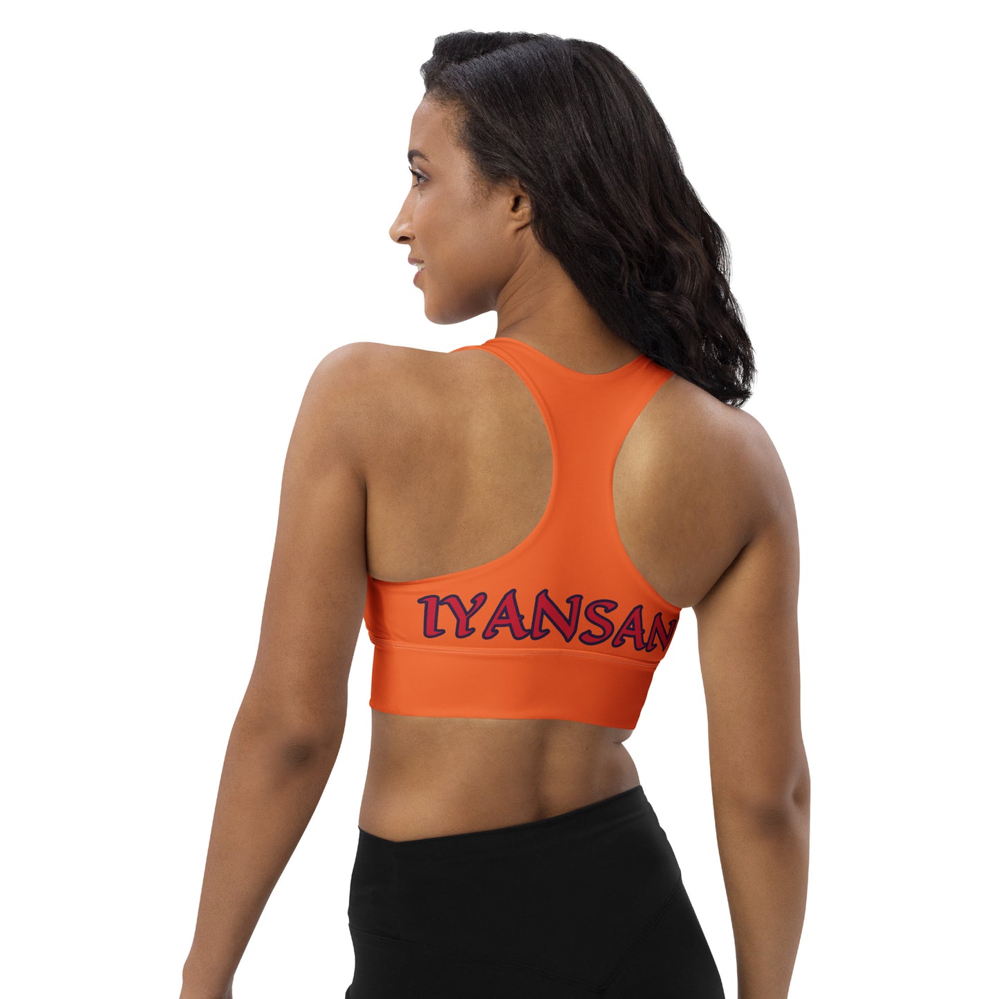 Oya Iyansan orange Longline sports bra