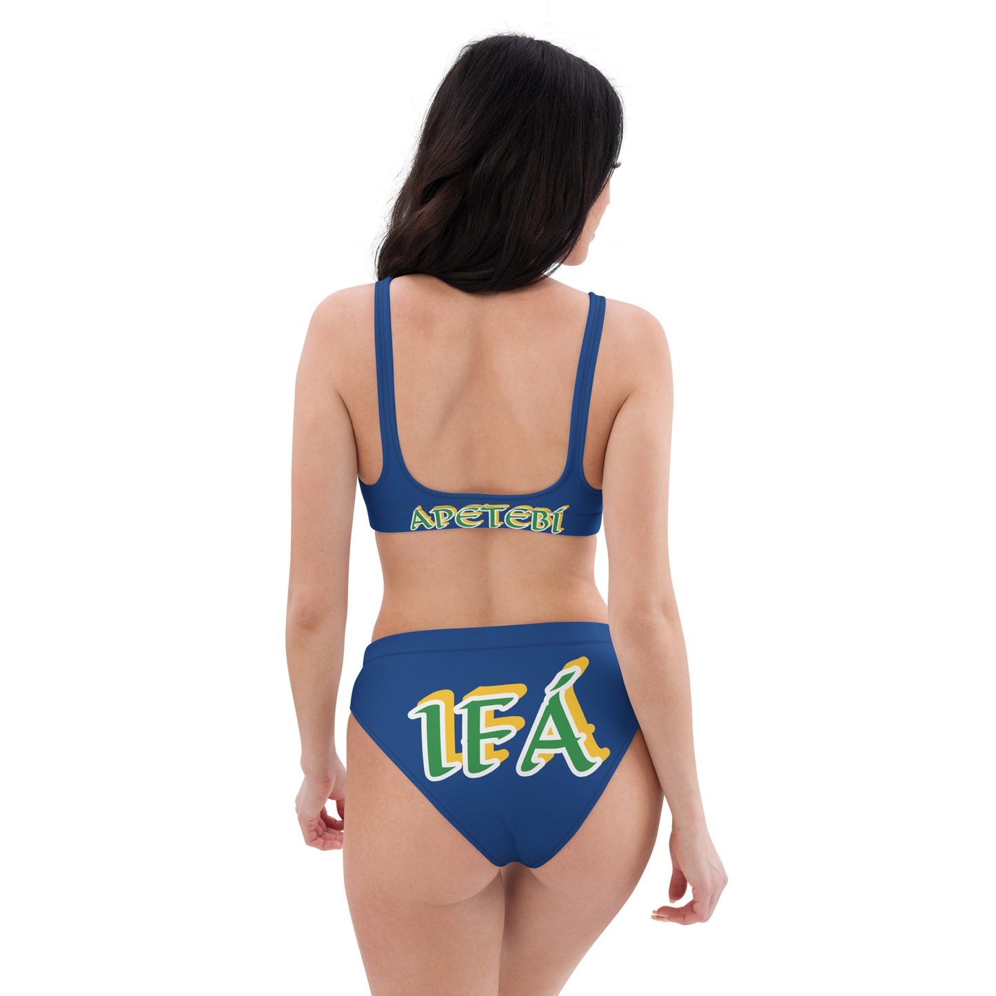 IFÁ Apetebi Lucumi high-waisted bikini Blue