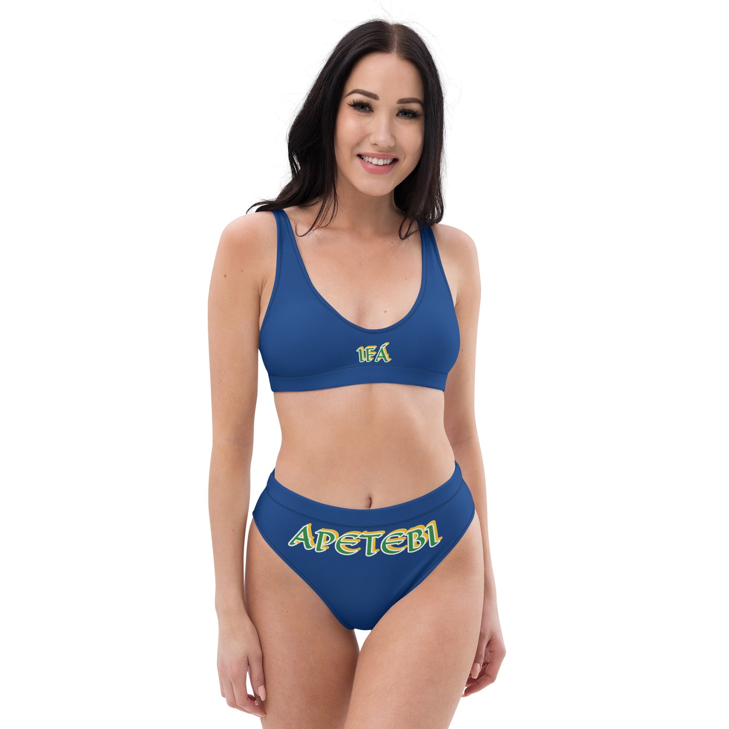 IFÁ Apetebi Lucumi high-waisted bikini Blue