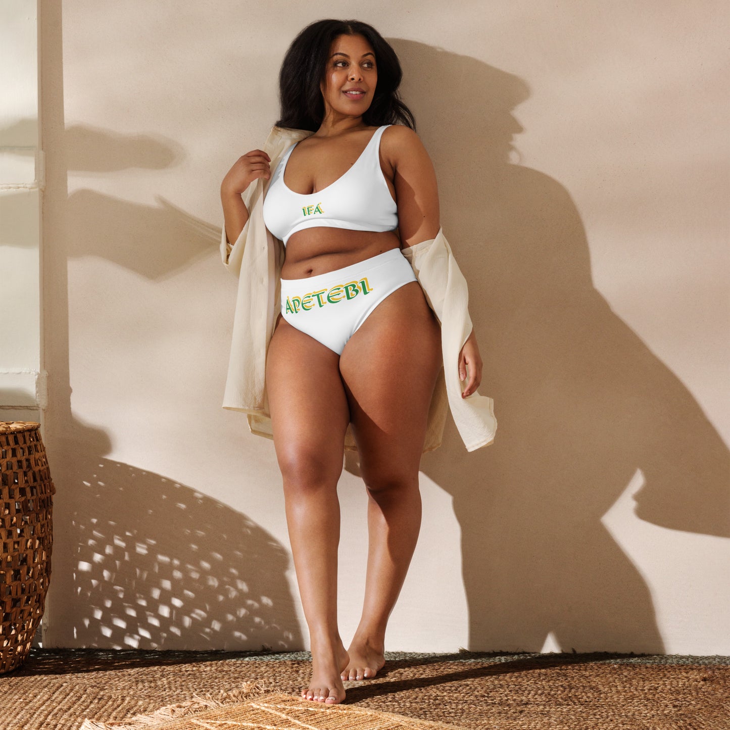 IFÁ Apetebi Lucumi high-waisted bikini White