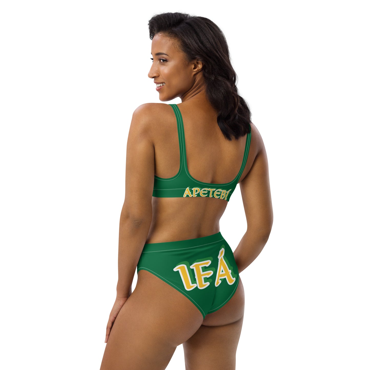 IFÁ Apetebi Lucumi Reverse high-waisted bikini Green