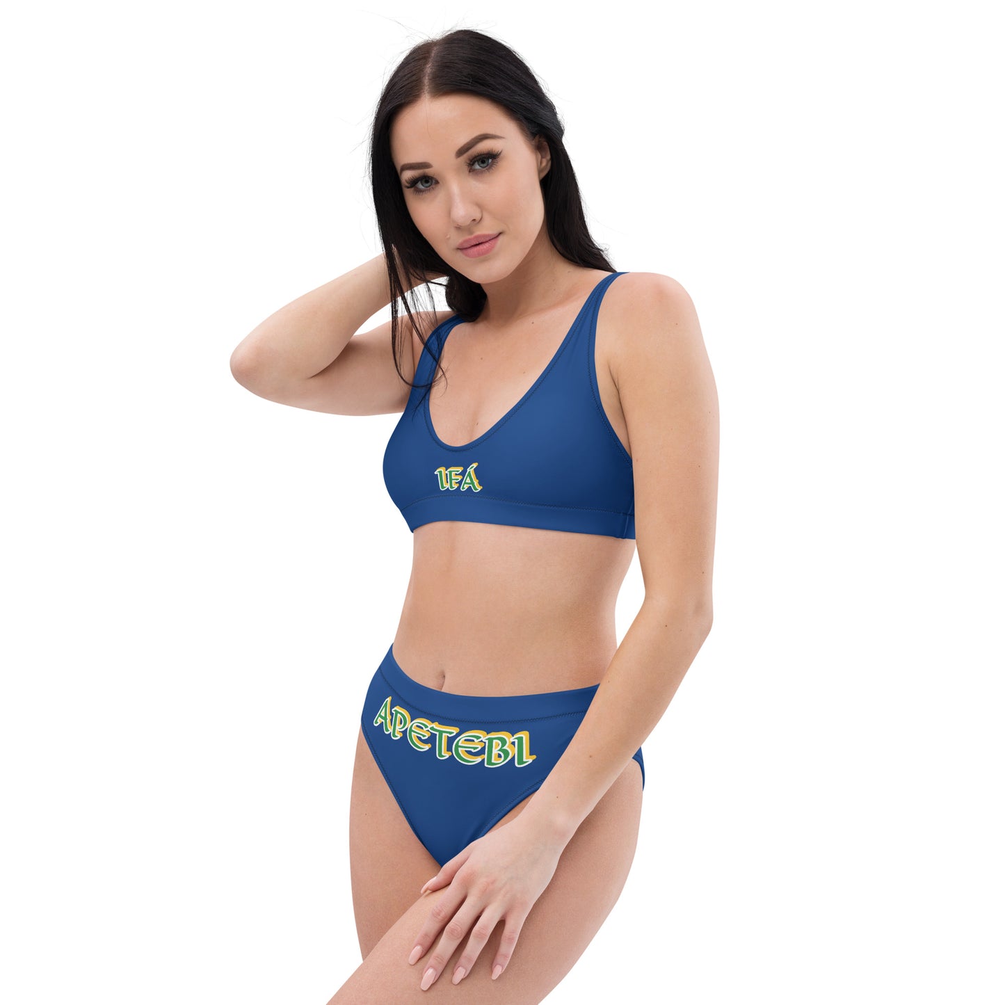IFÁ Apetebi Lucumi high-waisted bikini Blue
