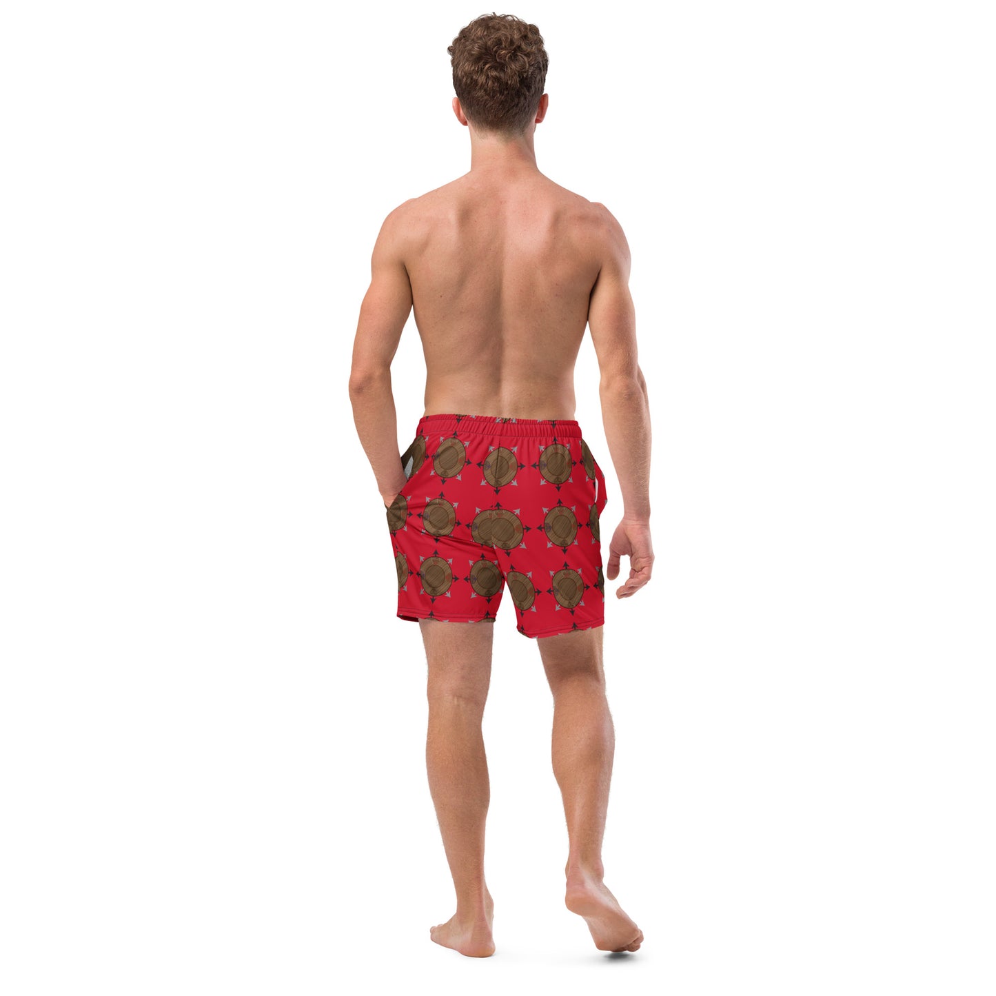 Egbe Ire Awo Faces Logo Red Swim Trunks