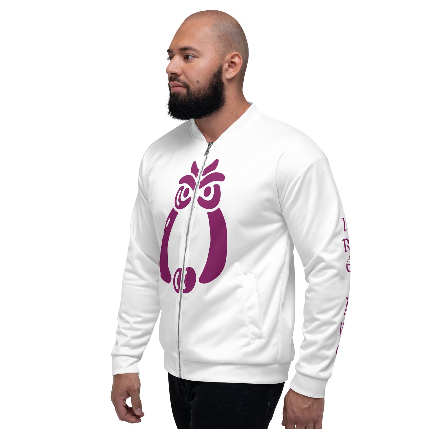Egbe Ire Awo Signature Eggplant Unisex Bomber Jacket