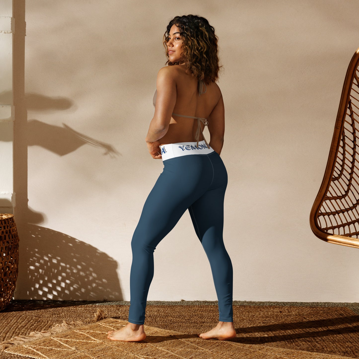 Yemonja Isese Blue/white Yoga Leggings
