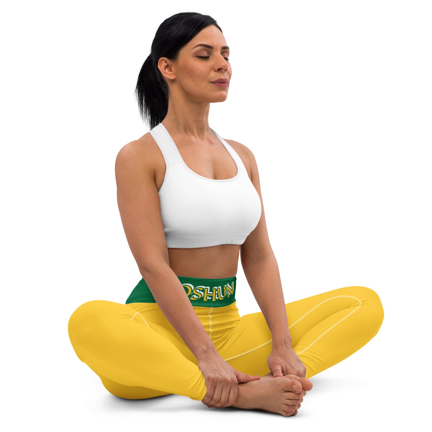 Oshun Lucumi Yellow/Green Yoga Leggings