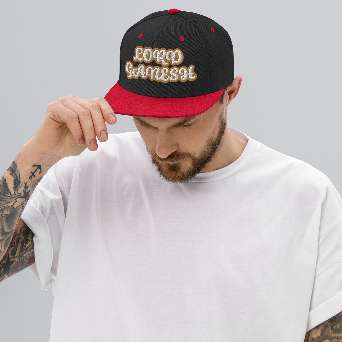 LORD GANESH 1 Script Snapback hat