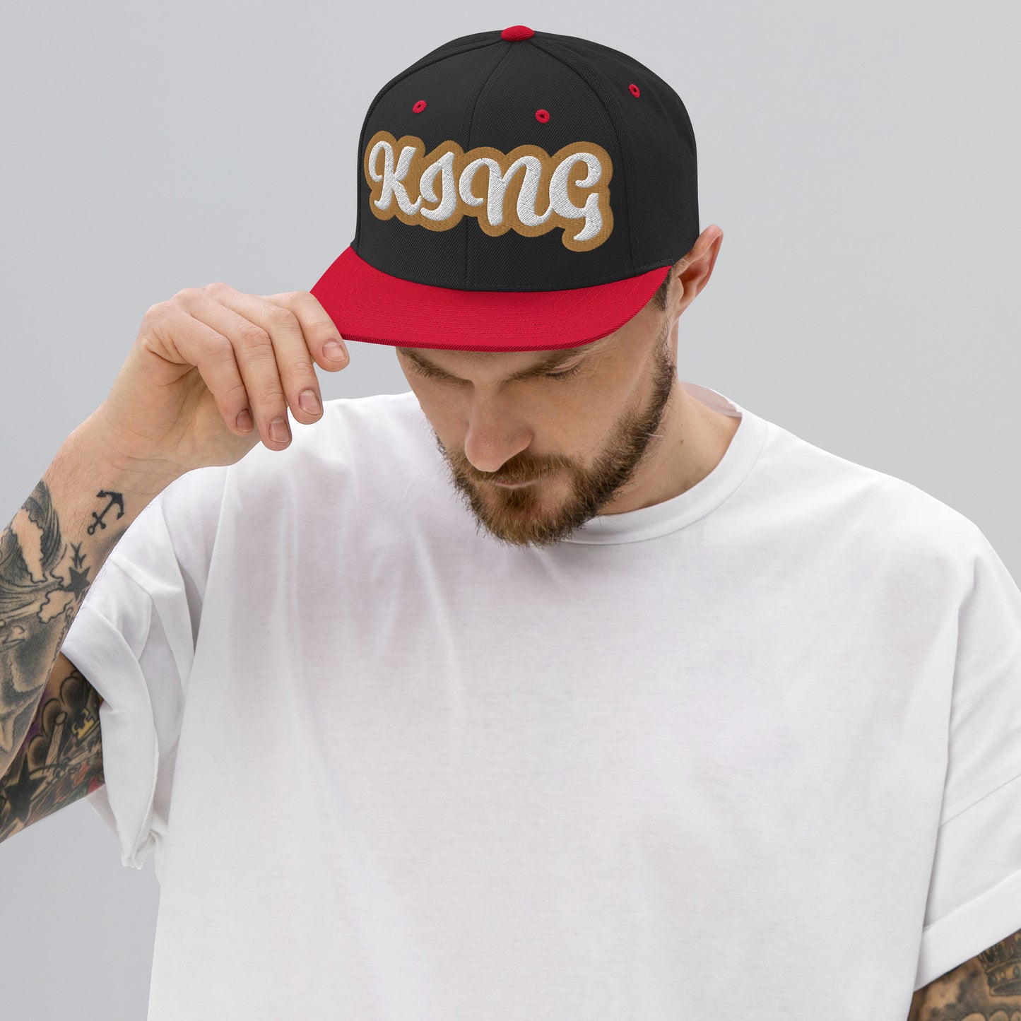 King Script Snapback hat