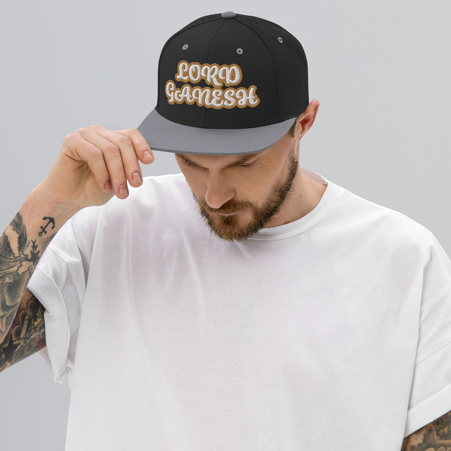 LORD GANESH 1 Script Snapback hat