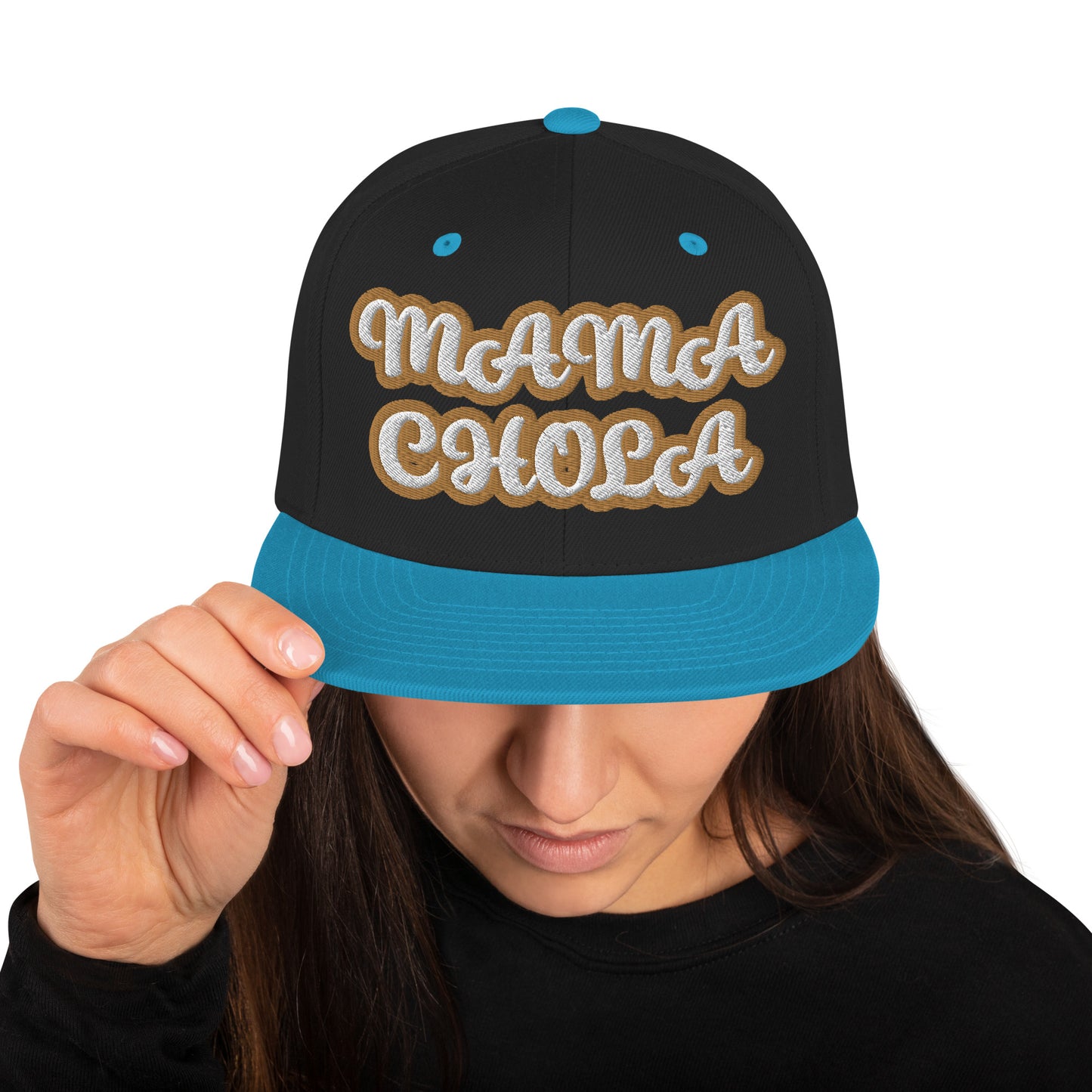 MAMA CHOLA Script Snapback hat