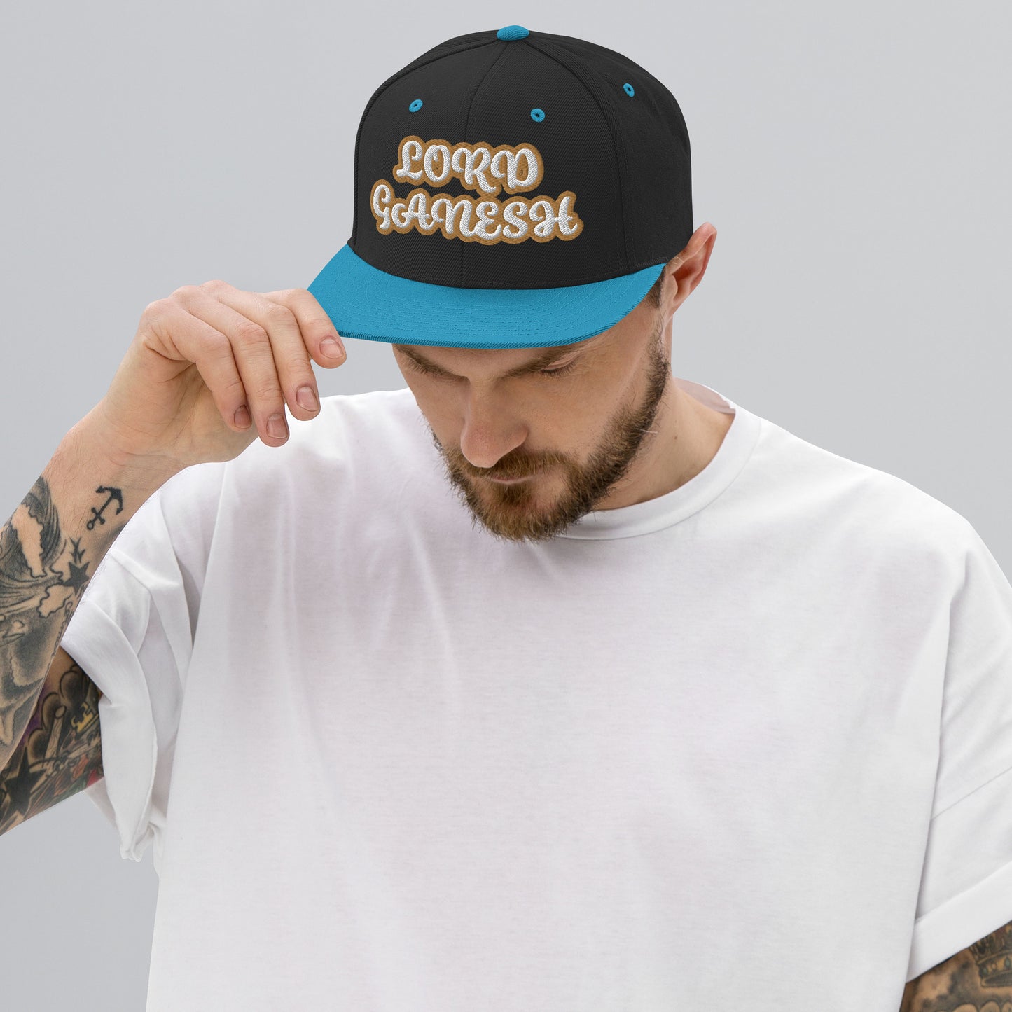 LORD GANESH 1 Script Snapback hat