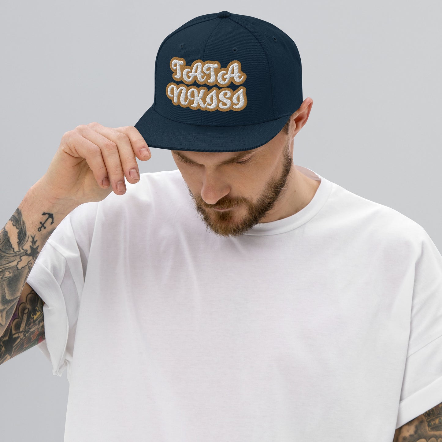 TATA NKISI Script Snapback hat