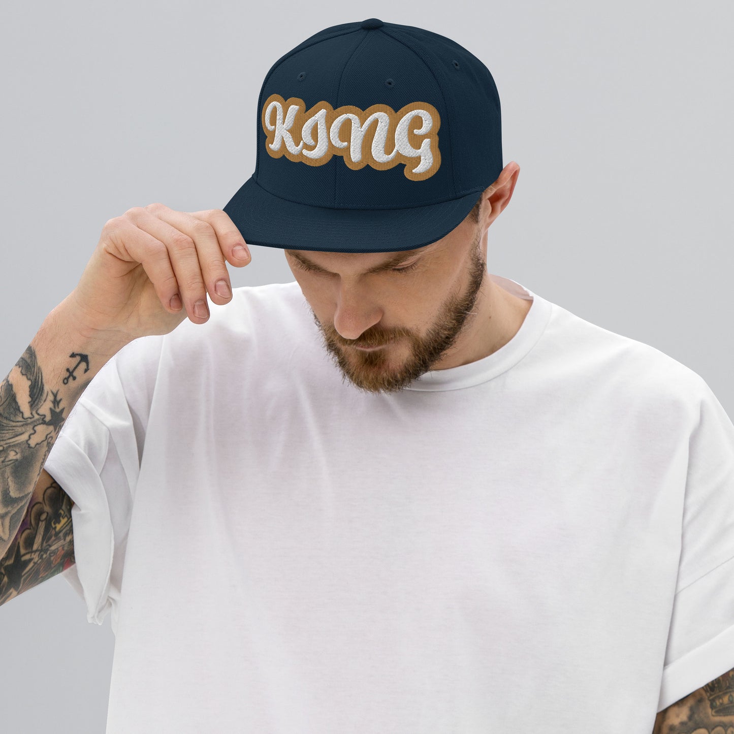 King Script Snapback hat