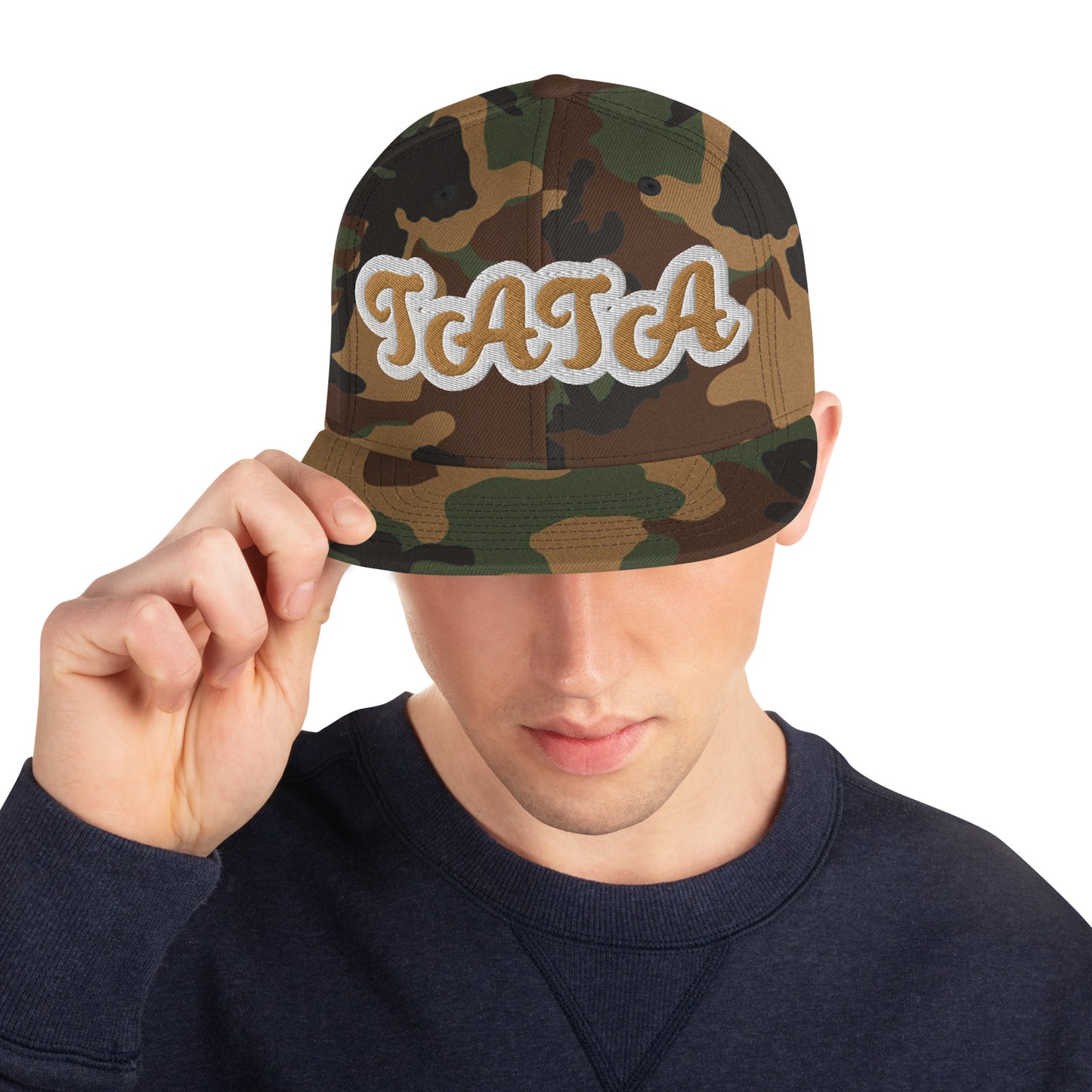 TATA Reverse Script Snapback hat