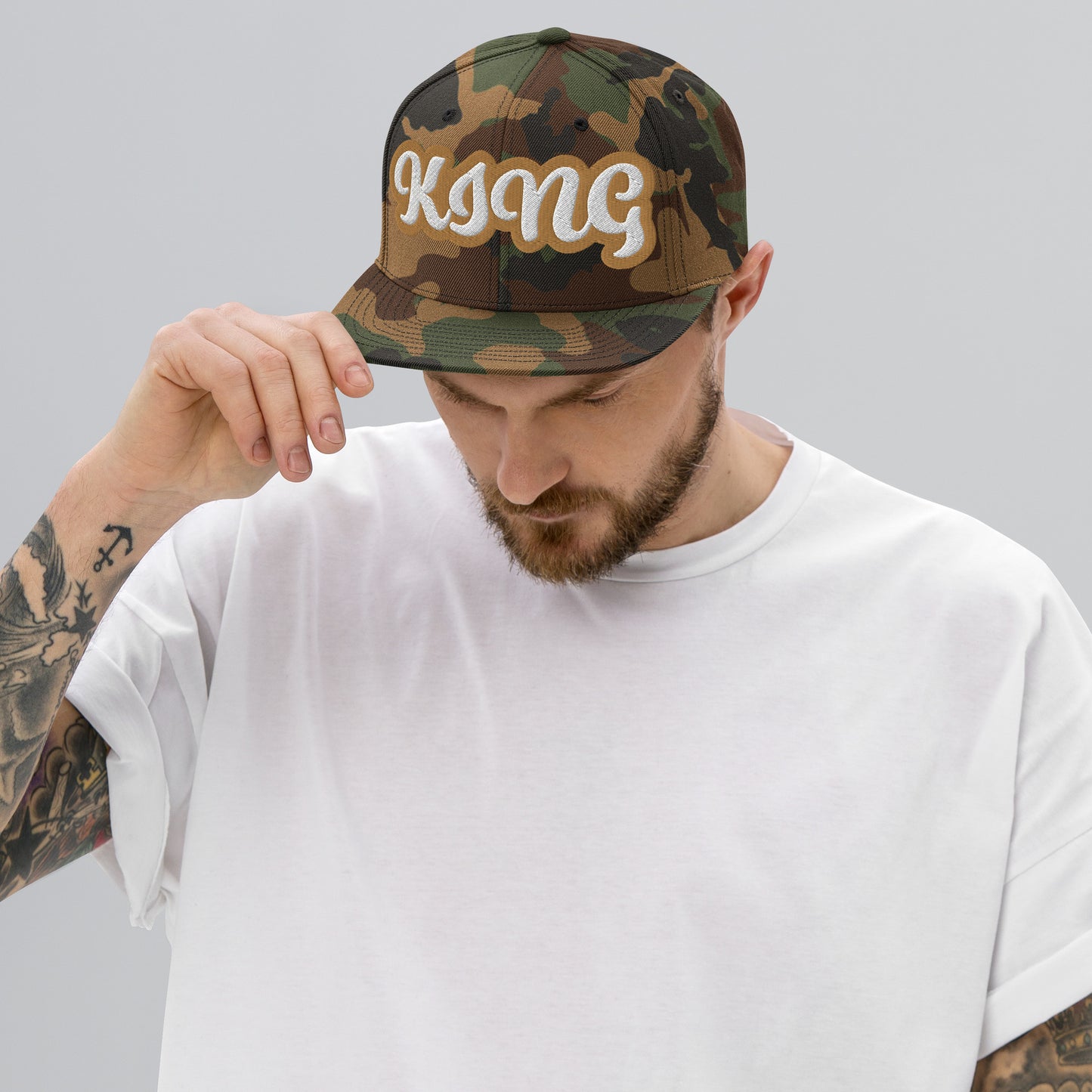 King Script Snapback hat