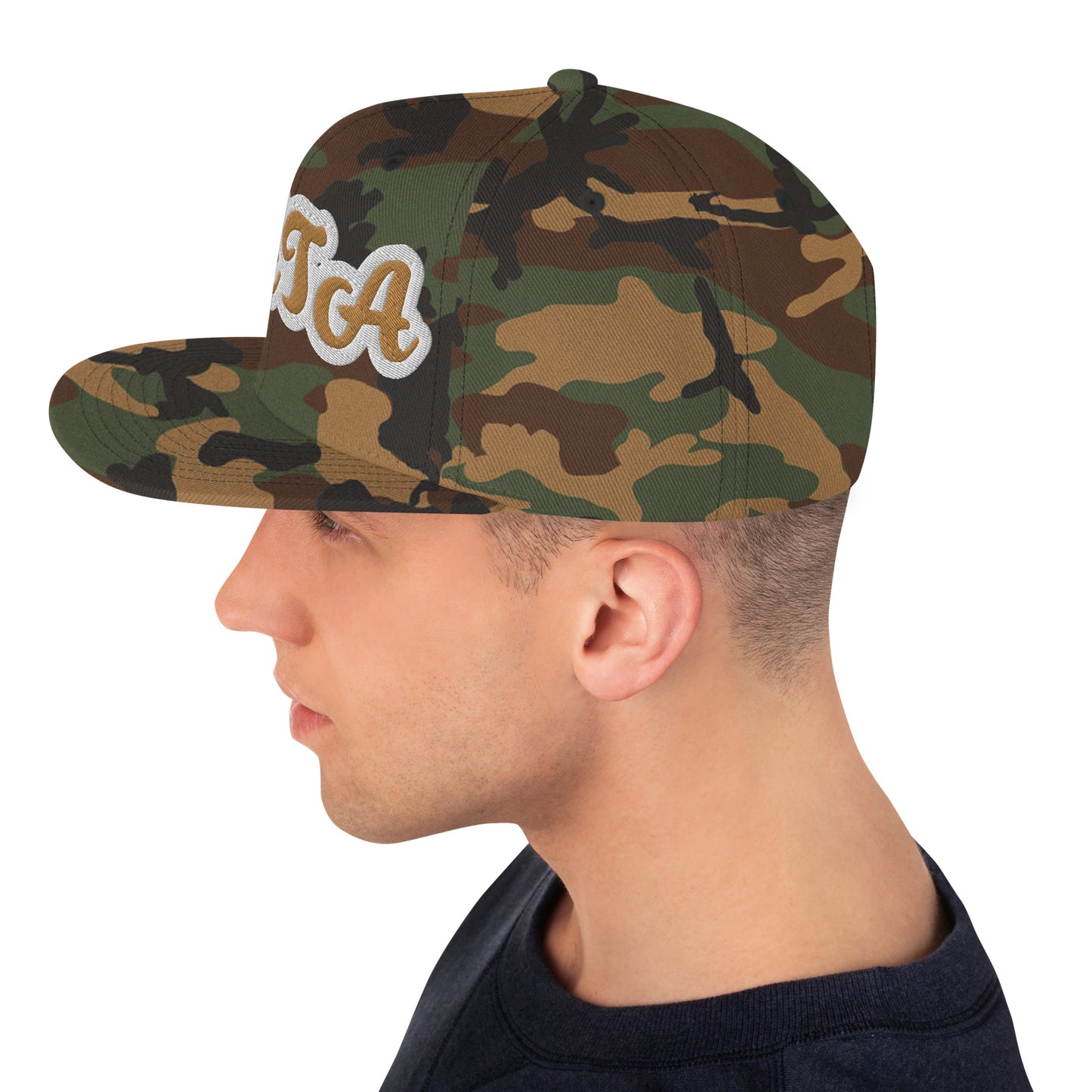 TATA Reverse Script Snapback hat