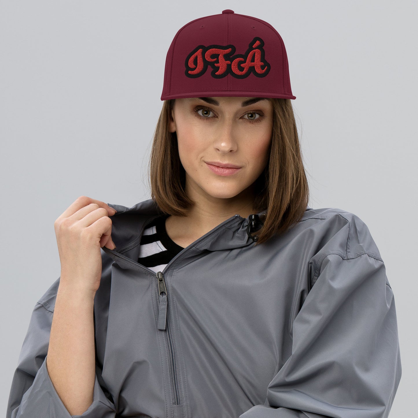 IFÁ Red 3 Script Snapback Hat