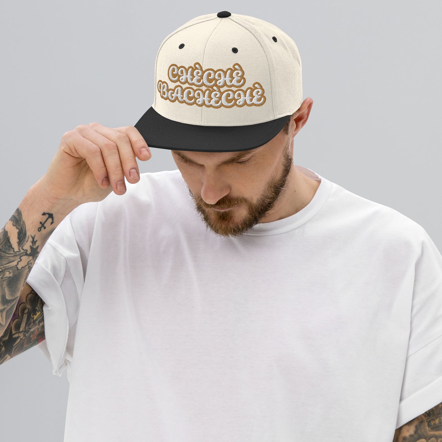 Cheche Bacheche Script Snapback hat