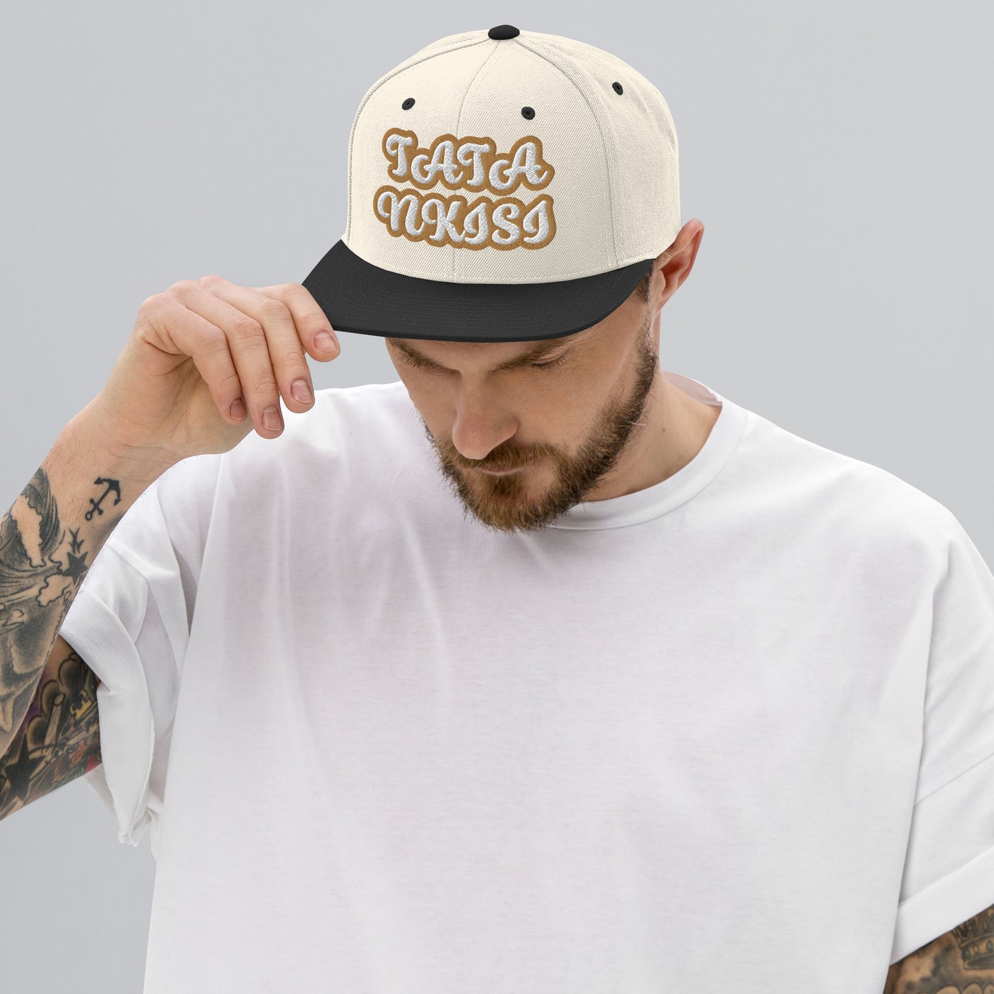 TATA NKISI Script Snapback hat