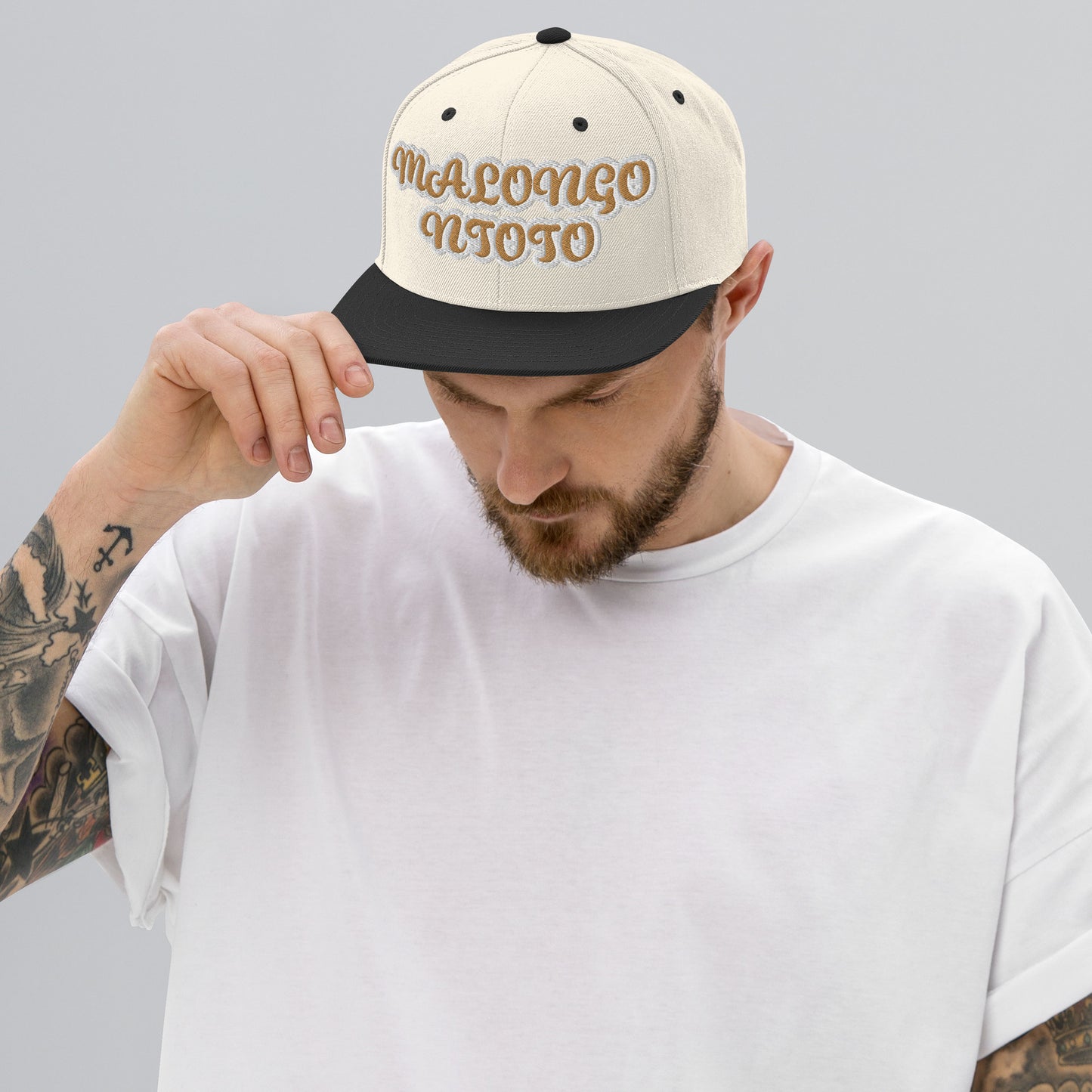 MALONGO NTOTO Reverse Script Snapback hat