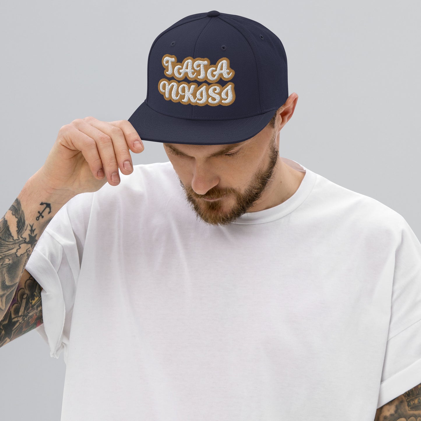 TATA NKISI Script Snapback hat