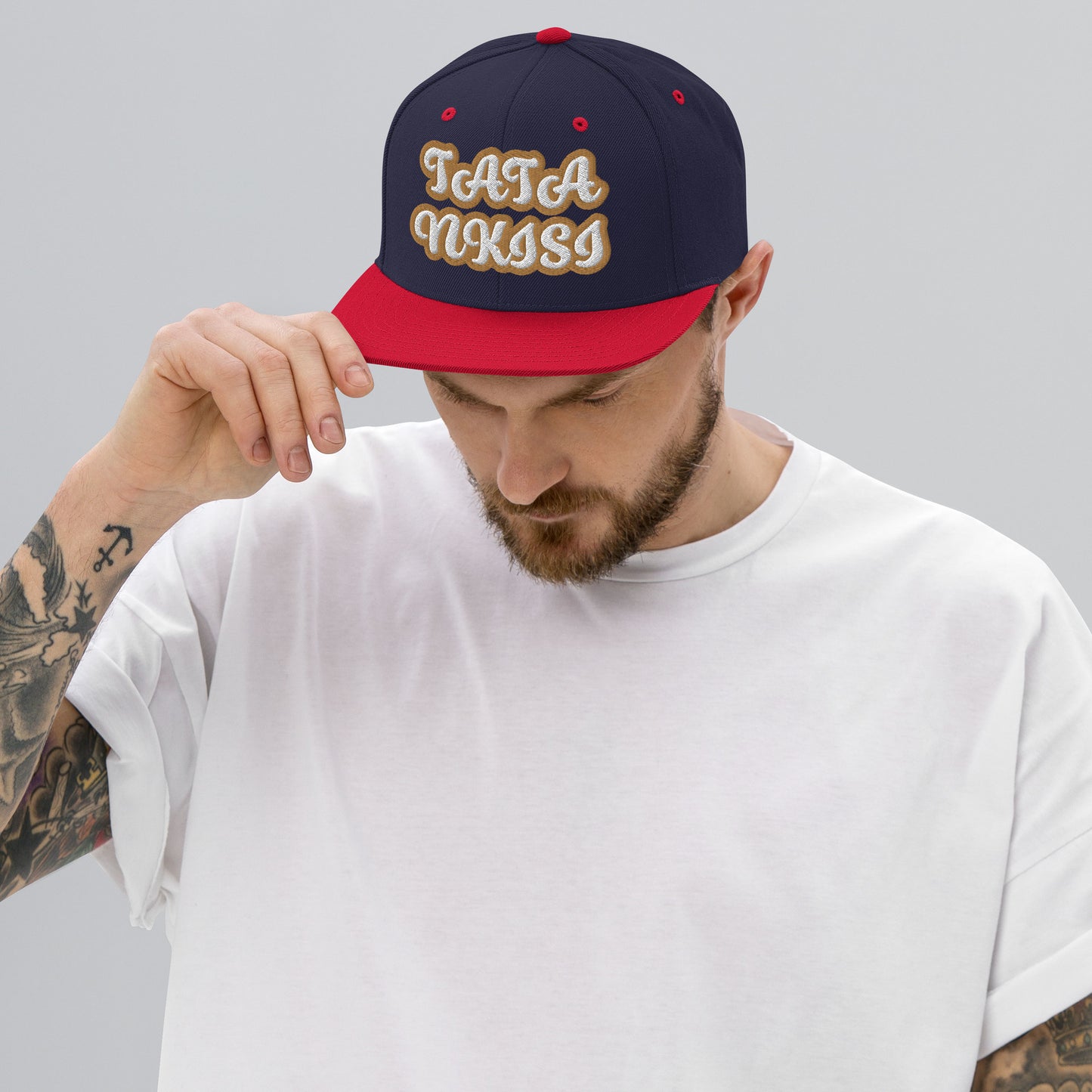 TATA NKISI Script Snapback hat