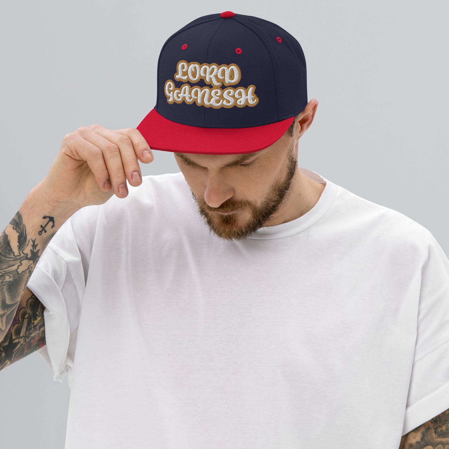 LORD GANESH 1 Script Snapback hat