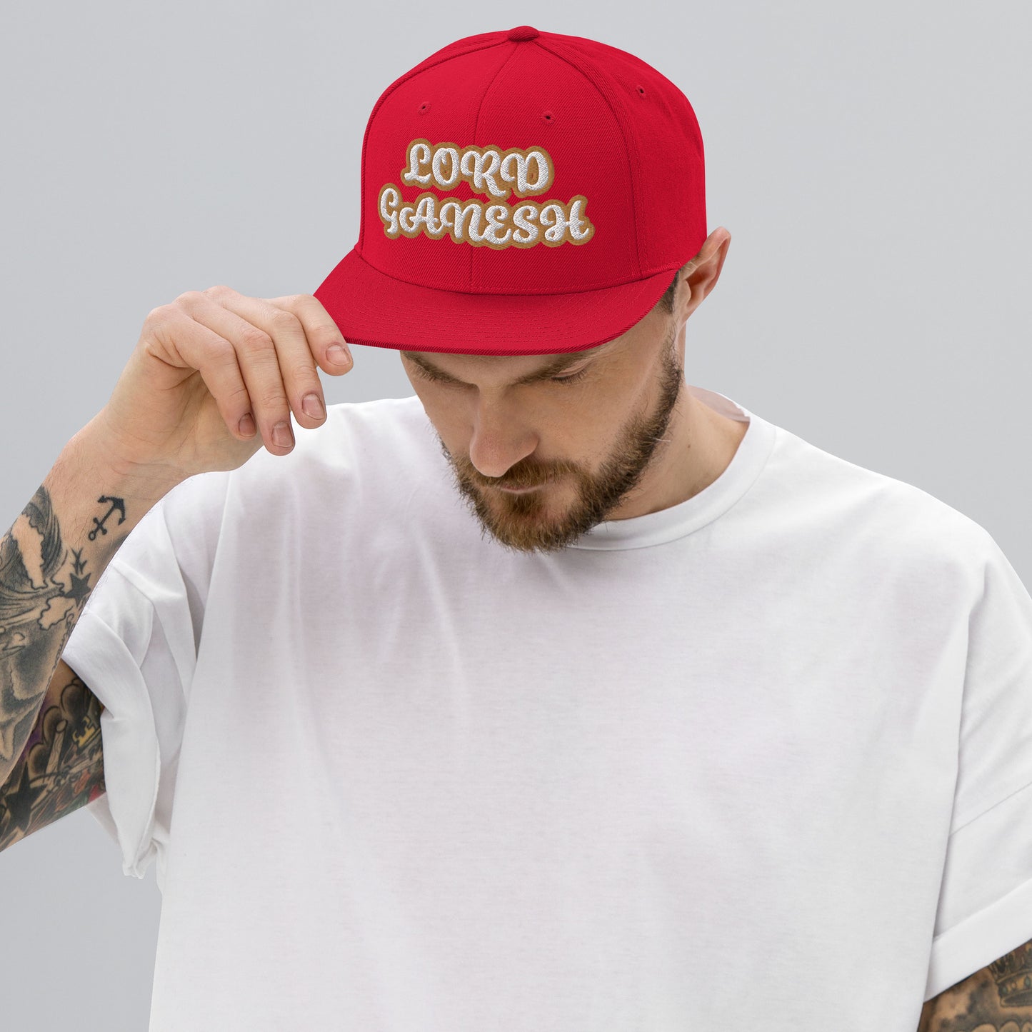 LORD GANESH 1 Script Snapback hat