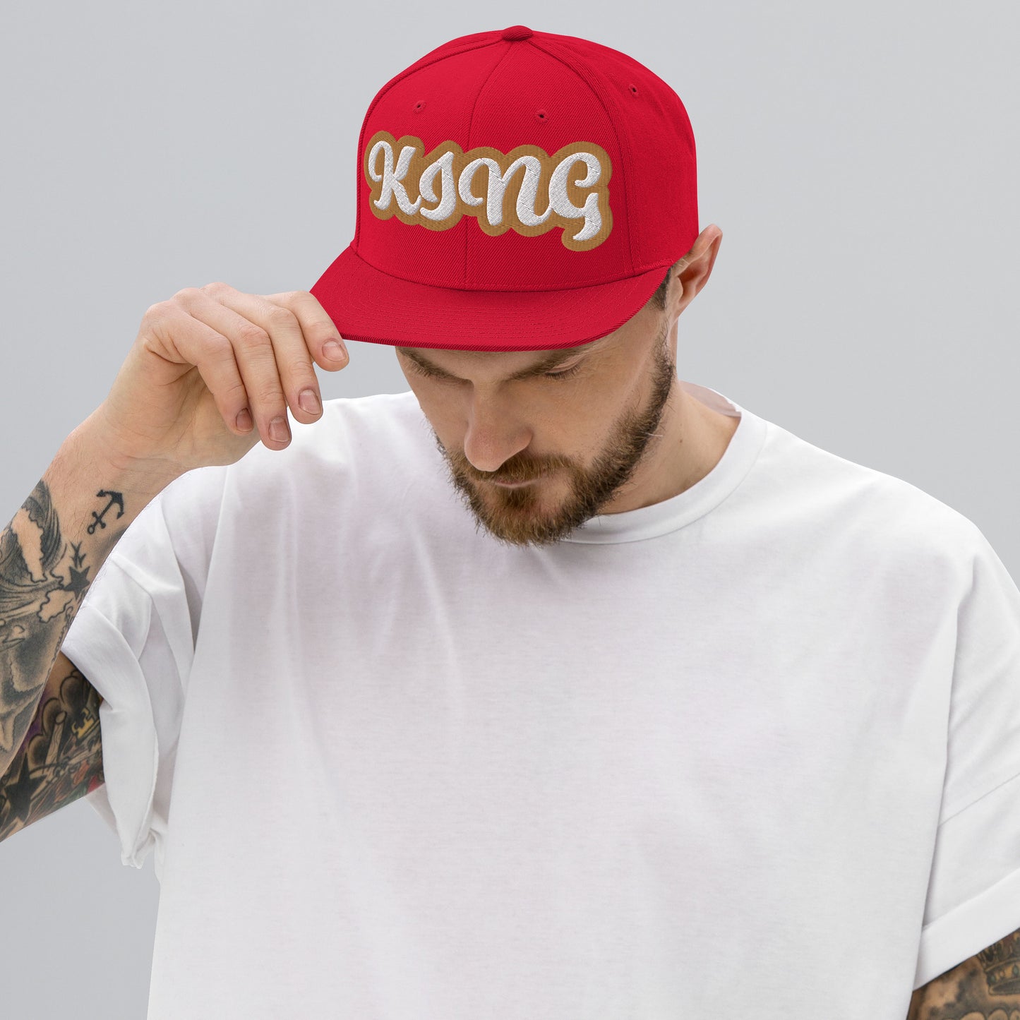 King Script Snapback hat