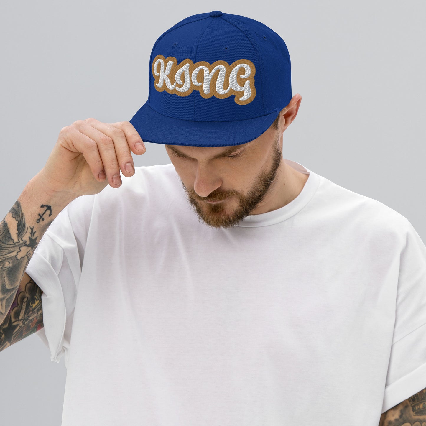 King Script Snapback hat