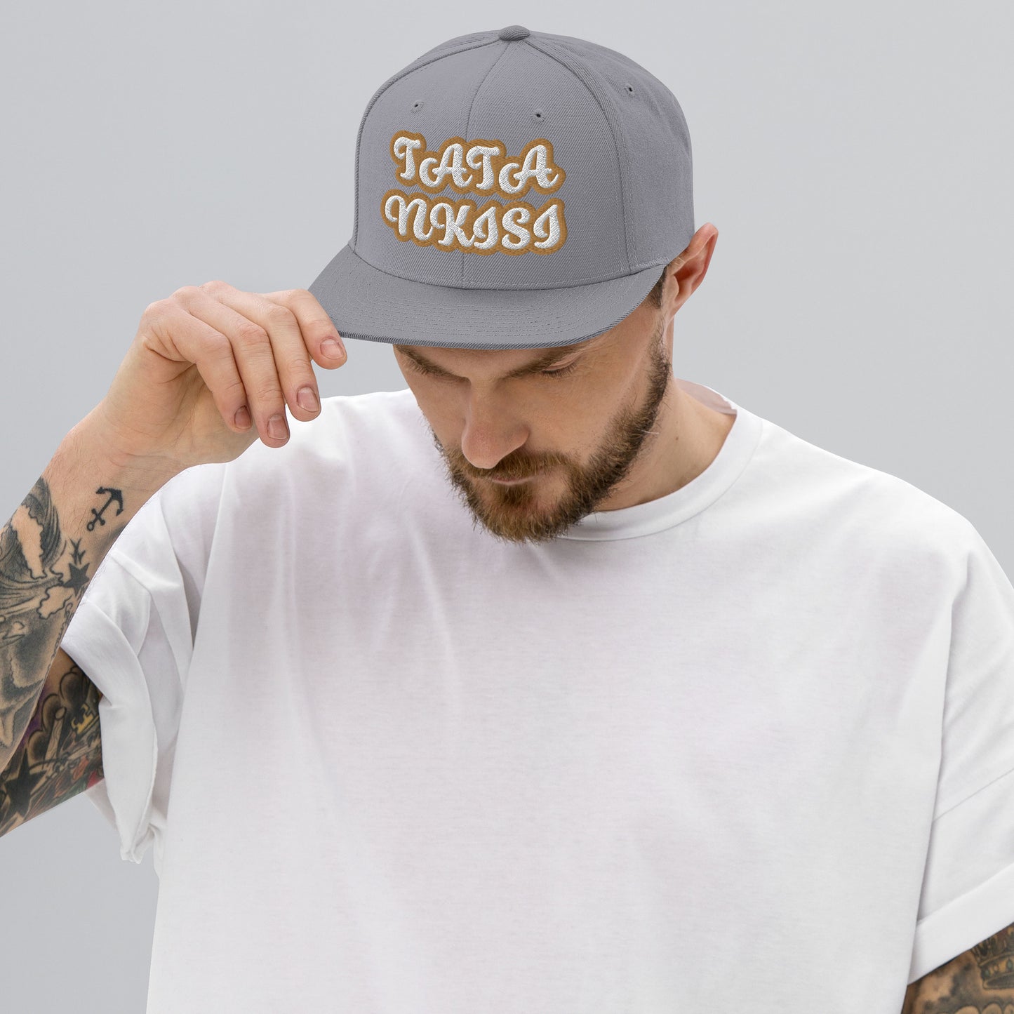 TATA NKISI Script Snapback hat