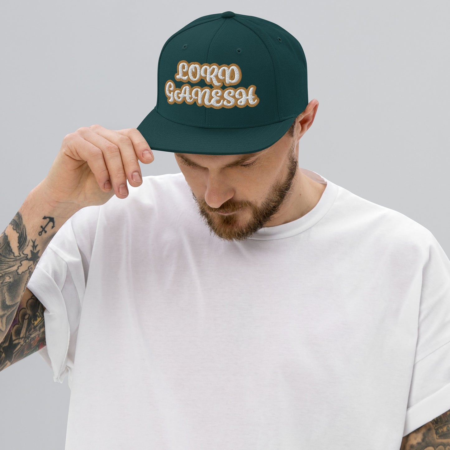 LORD GANESH 1 Script Snapback hat