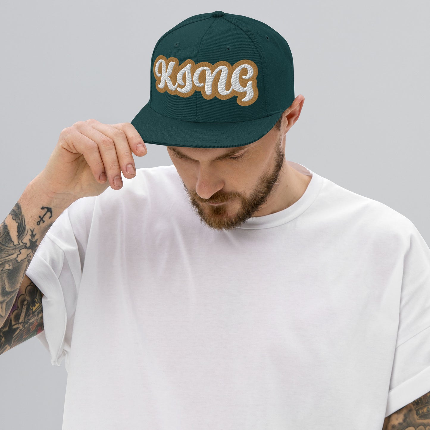 King Script Snapback hat