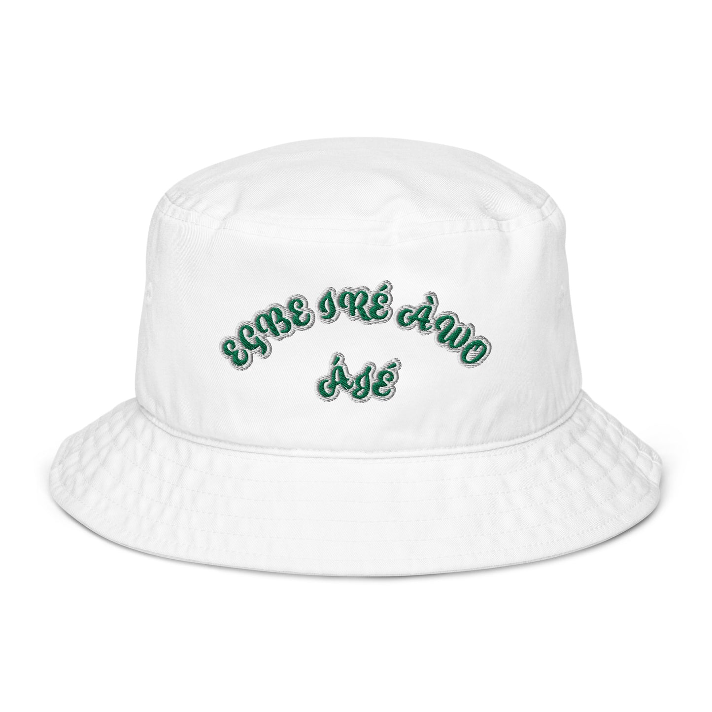 EGBE IRE AWO AJE Ju Ogun aje Organic bucket hat