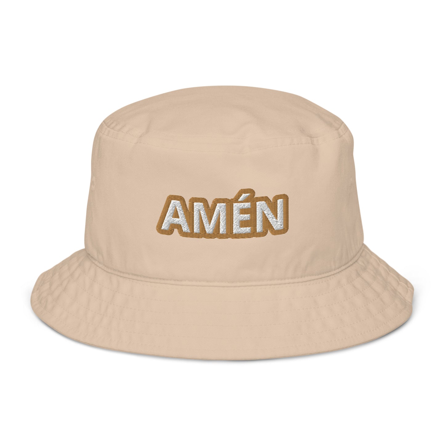 AMÉN White/Gold Organic bucket hat