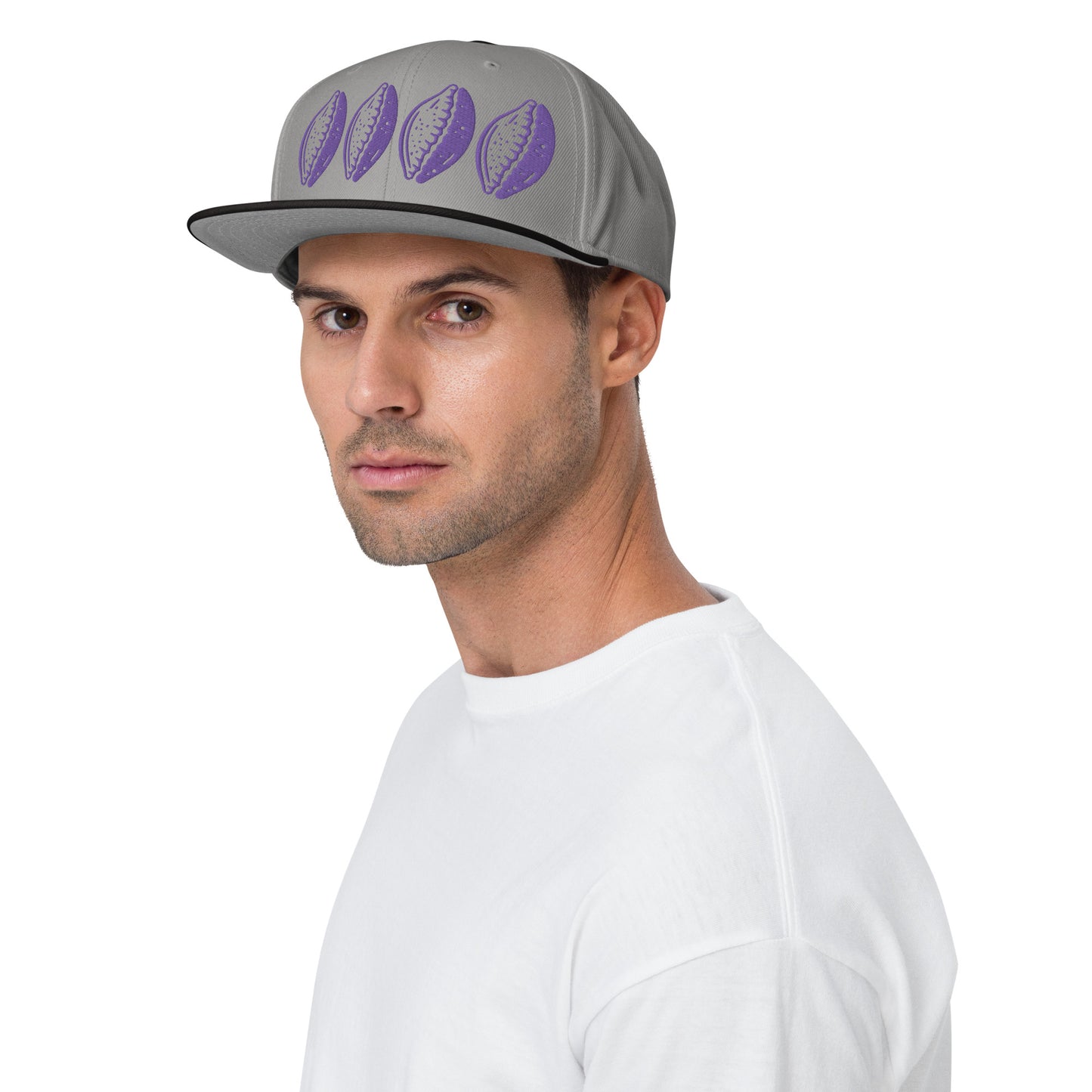 Purple 4 Cowrie Snapback Hat