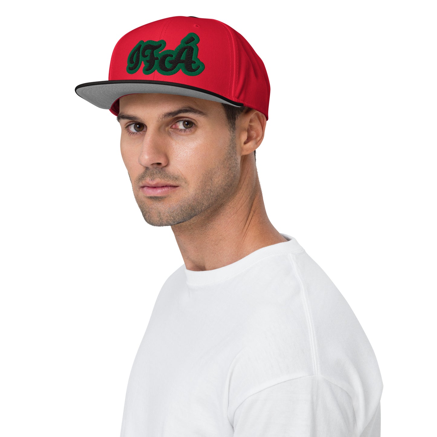 Ifa Aje ju Ogun Reversed White embroidered Snapback Hat